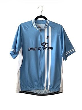 HINCAPIE Bike to hope,Men's Light Blue Cycling Jersey,Size XL,Made in Colombia